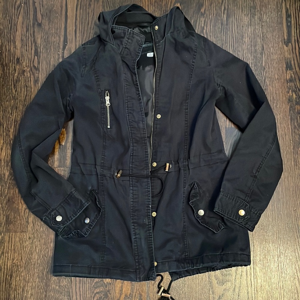 Miss London black Jacket Hooded size Small